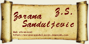 Zorana Sanduljević vizit kartica